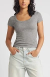 Bp. Rib Scoop Neck T-shirt In Grey Cloudy Heather