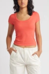 Bp. Rib Scoop Neck T-shirt In Red Cayenne