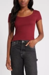 Bp. Rib Scoop Neck T-shirt In Red Grape