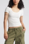 Bp. Rib Scoop Neck T-shirt In White