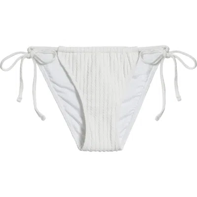 Bp. Rib Side Tie Bikini Bottoms In White