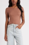 Bp. Rib T-shirt In Brown Topaz