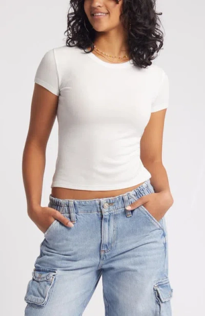 Bp. Rib T-shirt In White Blanc