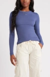Bp. Ribbed Long Sleeve T-shirt In Blue Indigo
