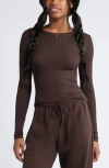 Bp. Ribbed Long Sleeve T-shirt In Brown Coffee