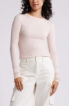 Bp. Ribbed Long Sleeve T-shirt In Pink Sepia