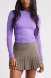 Bp. Ribbed Long Sleeve T-shirt In Purple Fresco