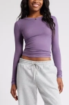 Bp. Ribbed Long Sleeve T-shirt In Purple Montana