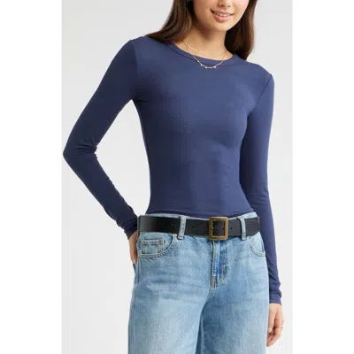 Bp. Ribbed Long Sleeve T-shirt In Blue
