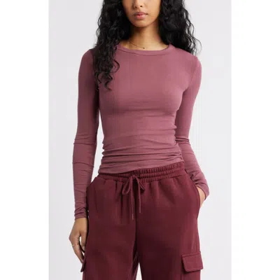 Bp. Ribbed Long Sleeve T-shirt In Purple