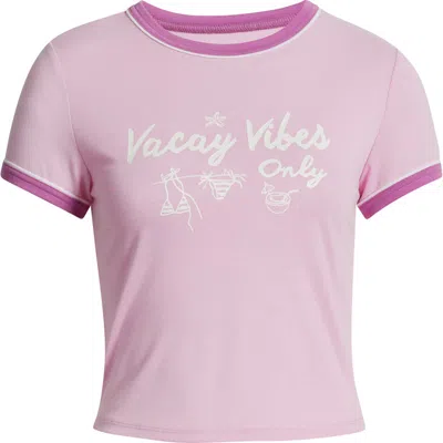 Bp. Ringer Crop Graphic Baby Tee In Pink