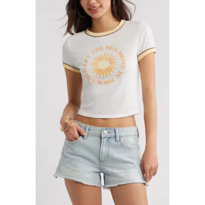Bp. Ringer Crop Graphic Baby Tee In White