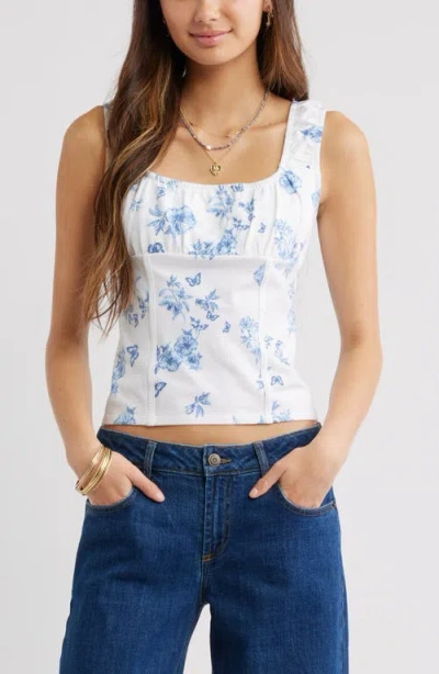 Bp. Ruched Tank Top In Animal Print