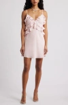 Bp. Ruffle Chiffon Cocktail Minidress In Pink