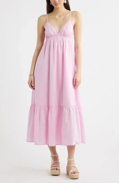 Bp. Ruffle Hem Cotton Maxi Dress In Pink
