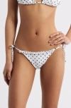 Bp. Ruffle Side Tie Bikini Bottoms In White