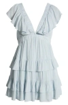 Bp. Ruffle Trim Minidress In Blue Illusion