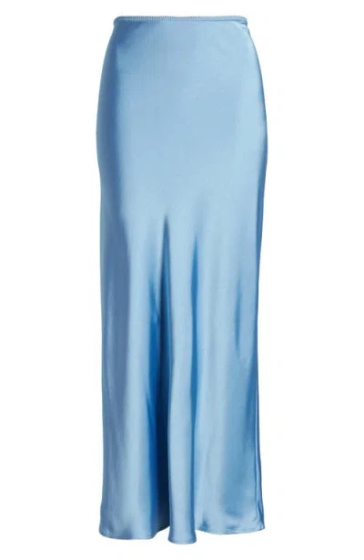 Bp. Satin Midi Skirt In Blue Topsail