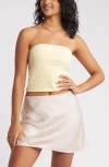Bp. Scallop Trim Tube Top In Yellow Clover
