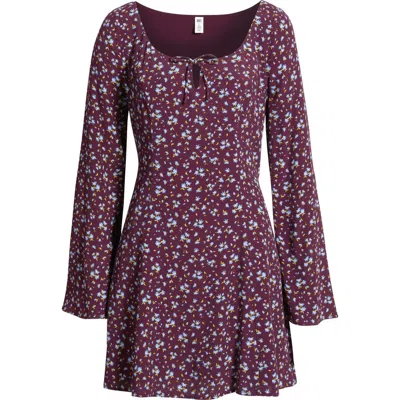 Bp. Scoop Neck Long Sleeve Minidress In Multi