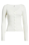 Bp. Scoop Neck Pointelle Cardigan In White