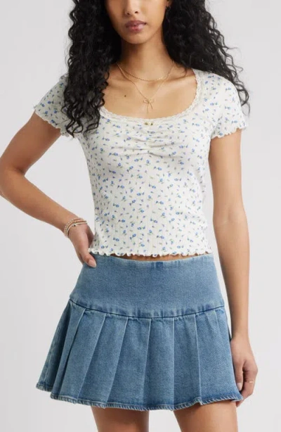 Bp. Scoop Neck Pointelle Top In White
