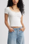 Bp. Scoop Neck Pointelle Top In White
