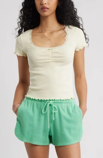 Bp. Scoop Neck Pointelle Top In White