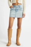 Bp. Seamed Denim Miniskirt In Light Wash