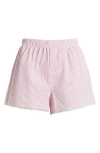 Bp. Seersucker Stretch Cotton Boxer Shorts In Pink