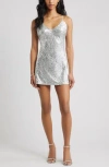 Bp. Sequin Minidress In Silver