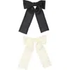 Bp. Set Of 2 Bow Clips In Black- Ivory
