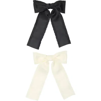 Bp. Set Of 2 Bow Clips In Black- Ivory
