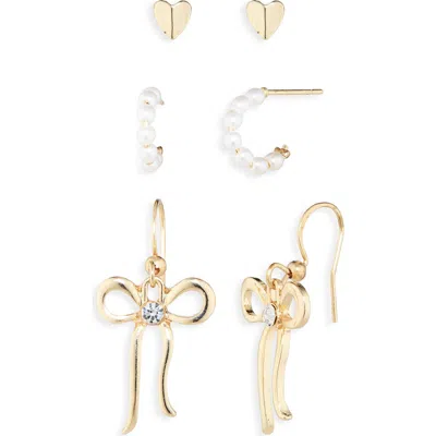 Bp. Set Of 2 Earrings In Gold