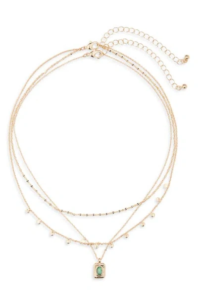 Bp. Set Of 2 Pendant & Layered Chain Necklaces In Gold