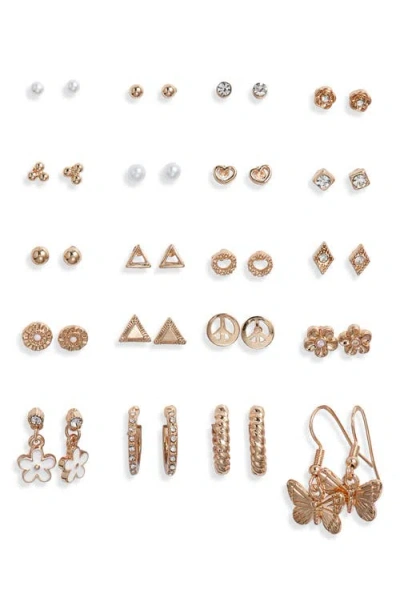 Bp. Set Of 20 Earrings In Gold Multi