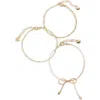 Bp. Set Of 3 Assorted Bracelets In Gold