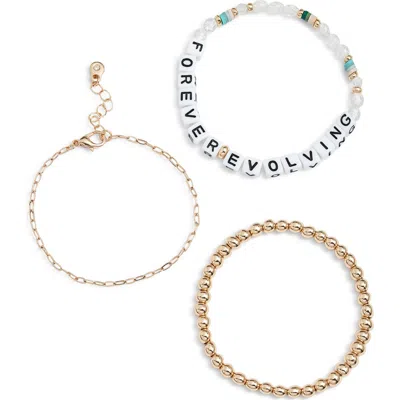 Bp. Set Of 3 Assorted Bracelets In Gold