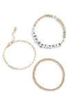 Bp. Set Of 3 Assorted Bracelets In Gold Multi