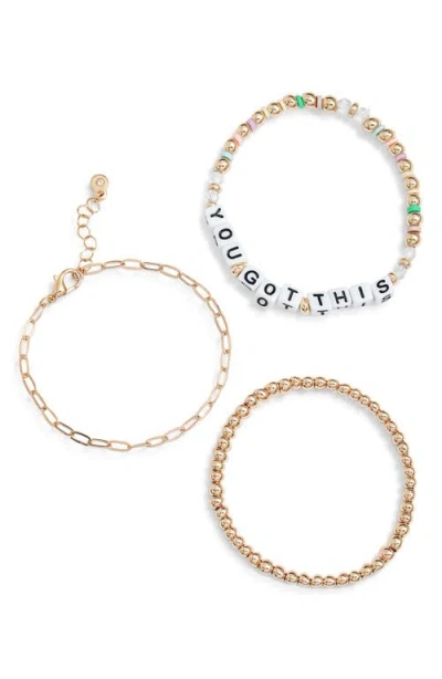 Bp. Set Of 3 Assorted Bracelets In Gold