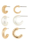 Bp. Set Of 3 Chubby Hoop Earrings