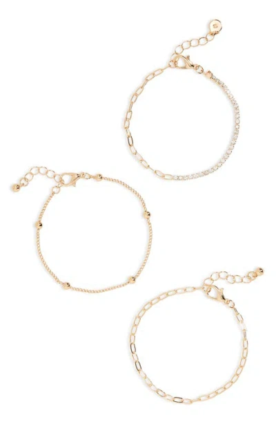 Bp. Set Of 3 Link Bracelets In Gold