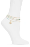 BP. SET OF 4 BEADED ANKLETS