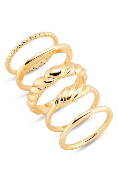 Bp. Set Of 5 Assorted Rings In Gold