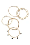 Bp. Set Of 5 Bracelets In Gold