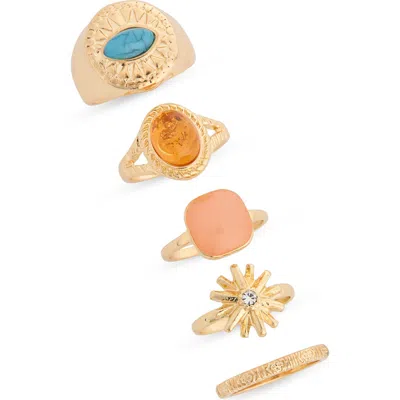 Bp. Set Of 5 Rings In Gold