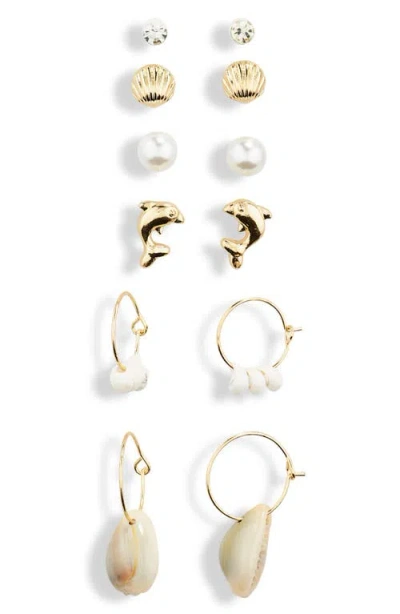 Bp. Set Of 6 Earrings In Gold