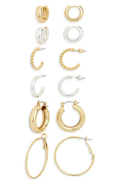 Bp. Set Of 6 Hoop Earrings In Gold