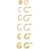 Bp. Set Of 6 Hoop Earrings In Gold
