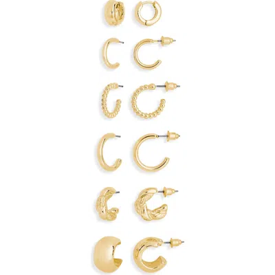 Bp. Set Of 6 Hoop Earrings In Gold